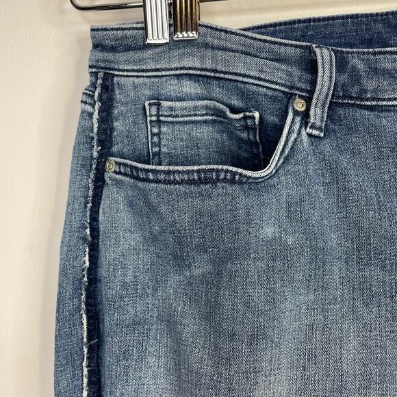 NYDJ Fiona Slim Ankle Crop Flare Tummy Tuck Shadow Stripe Jeans Womens 20W 20 W - Picture 4 of 16